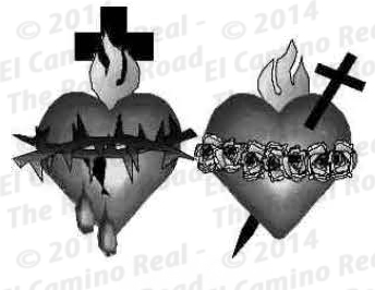 Rubber Stamp - Sacred and Immaculate Hearts (image for) Rubber Stamp - Sacred and Immaculate Hearts